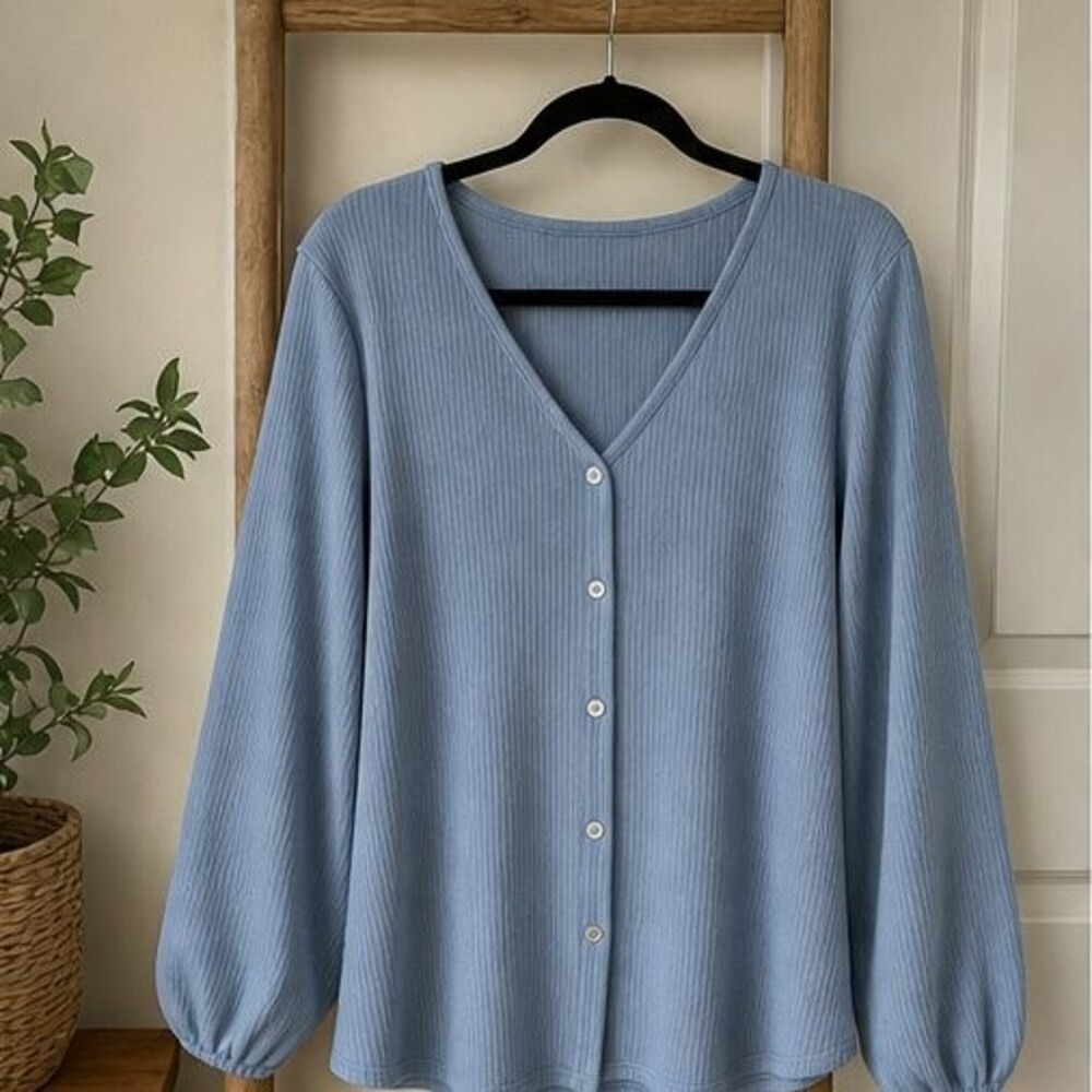 Blue Lace Trim Top